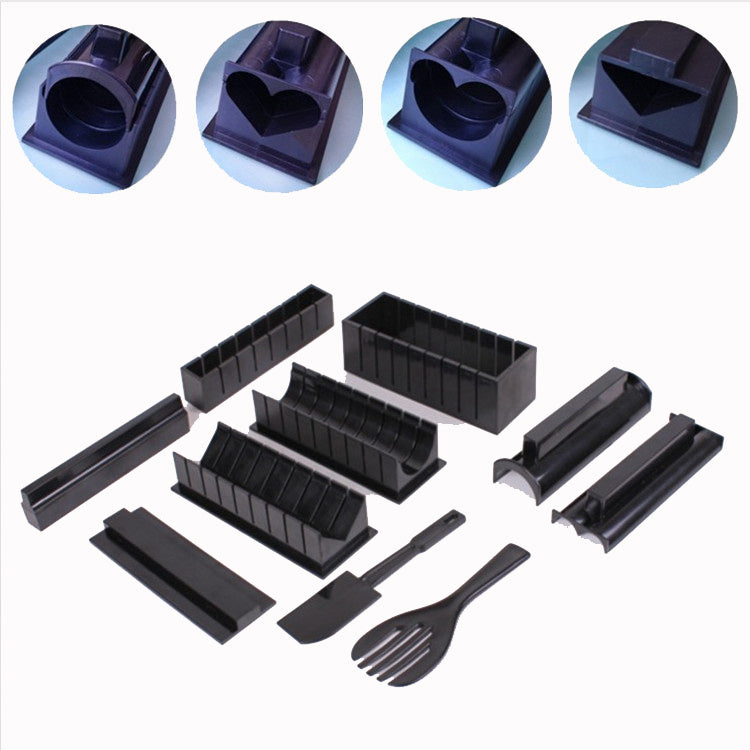 Manual Sushi Making Tool Kit with 5 Sushi Roll Molds