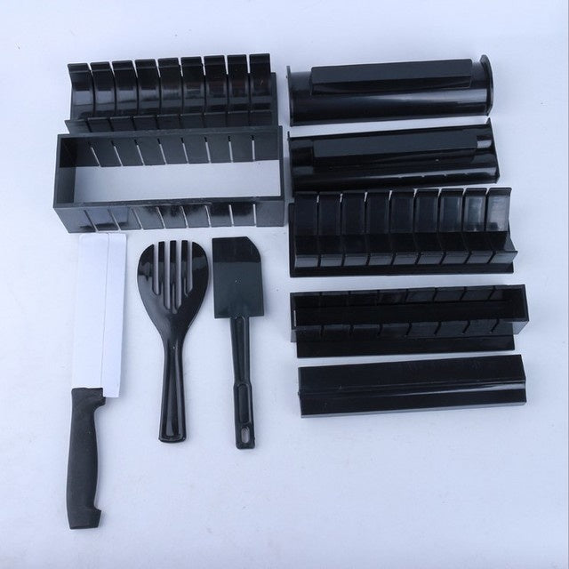 Manual Sushi Making Tool Kit with 5 Sushi Roll Molds