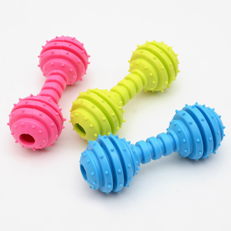 TPR Rubber Barbell Pet Toy